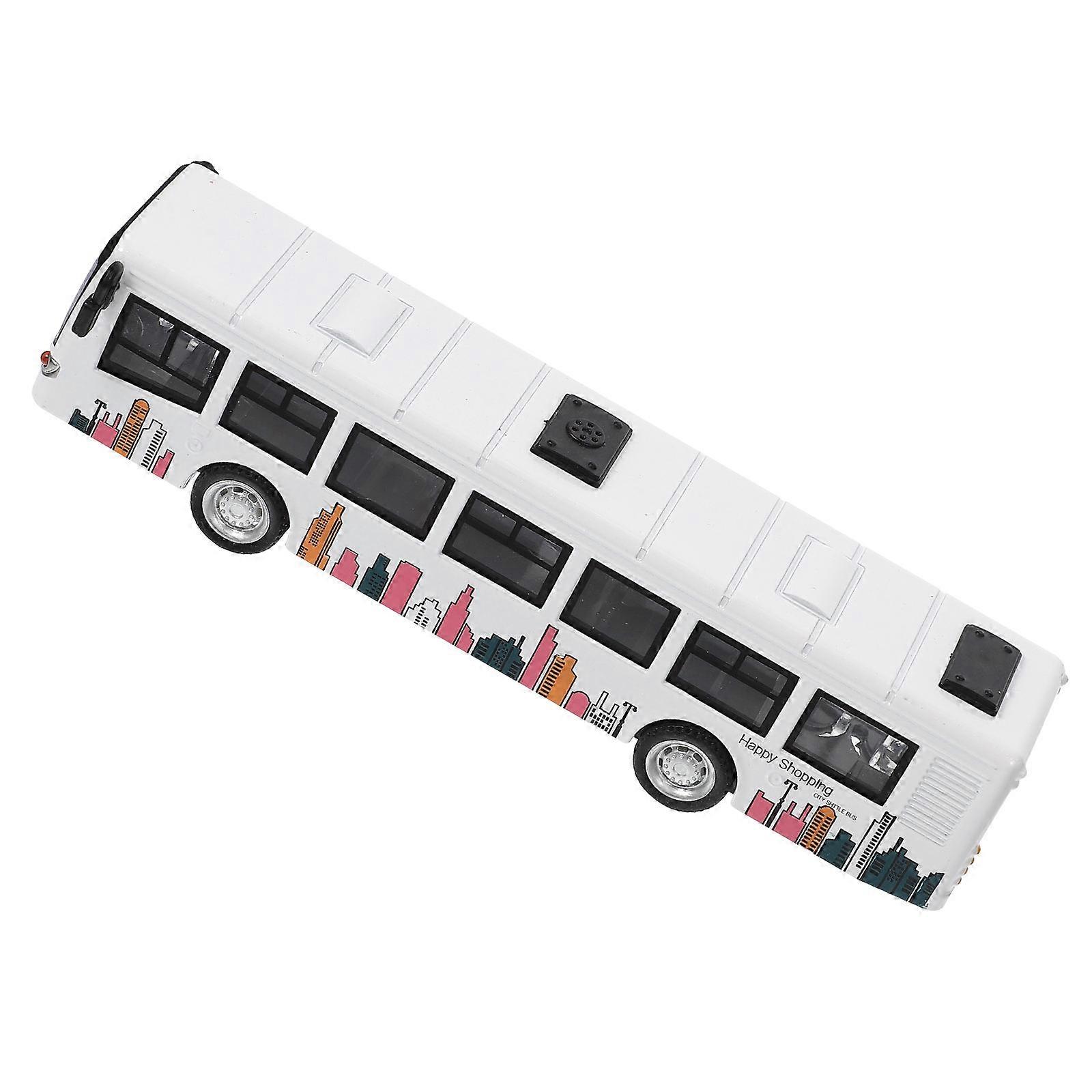 Alloy City Bus Model Pull Back Toy for Playing Simulation Bus Car