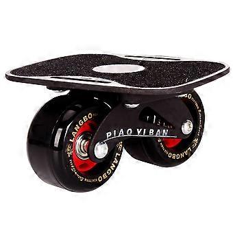 Classic Dazzle Drift Board Aluminiumlegering Free Line Drift Skates Scrub Antislip Skateboard Deck (Frosted Plate, Black Wheel)