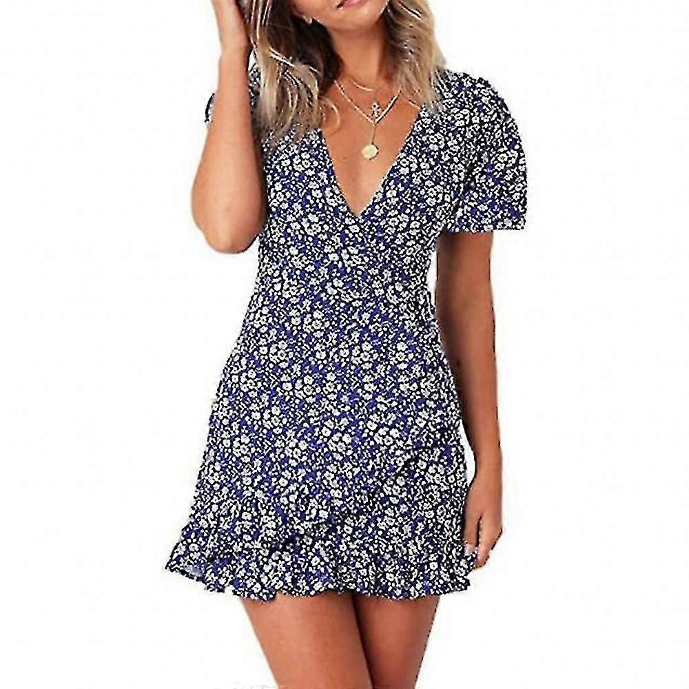 Mini abito floreale con scollo a V da donna