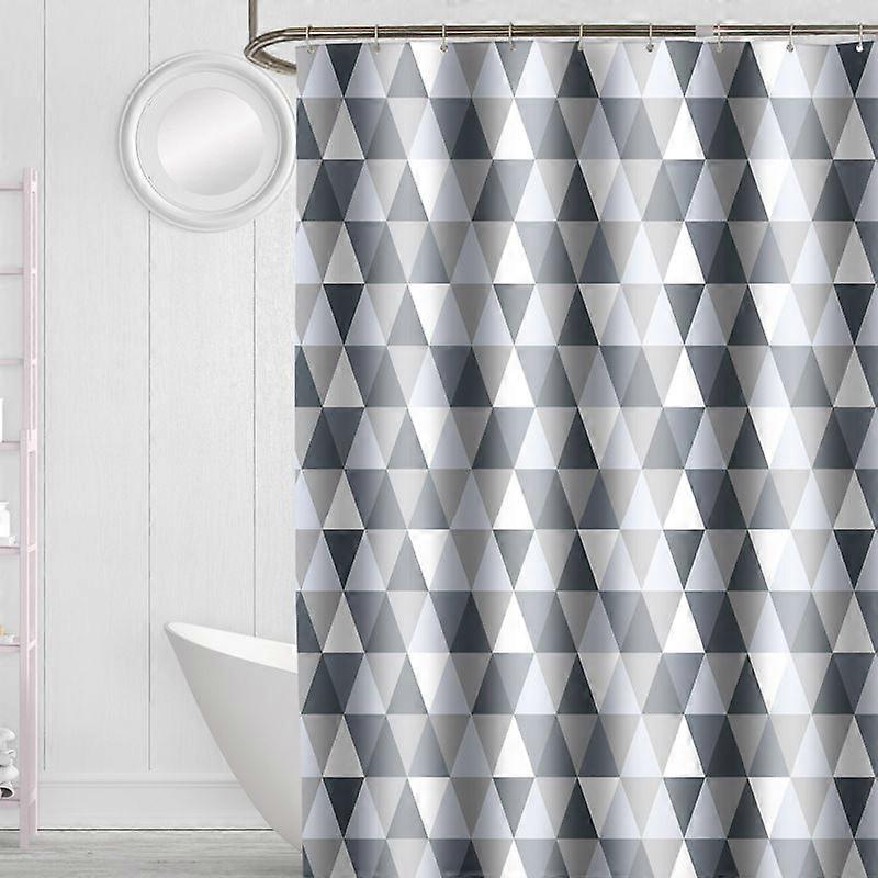 Shower Curtain 180x180 cm, Polyester Machine Washable, for Bathroom, Triangle Pattern