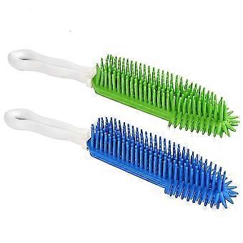 2pcs Pet Hair Remove Brush, Best Car & Auto Detailing Brush Portable Dogs Cats Hair&lint Remover Brush Rubber Massage Brush For Furniture, Car Interio
