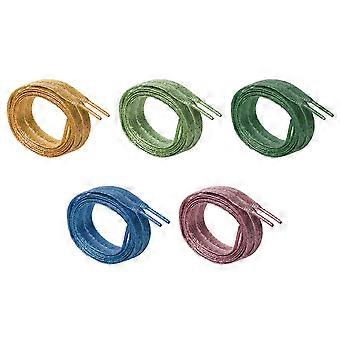 5 pares de cadarços perolados de 110 cm para tênis, com brilho e cores vibrantes (dourado claro, verde esmeralda, verde claro, verde grama, rosa).