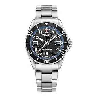 Montre Militaire Homme Swiss Alpine Analogique Quartz 7029.1135SAM Acier Inoxydable