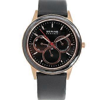 Bering mens watch wristwatch slim ceramic - 33840-446 leather