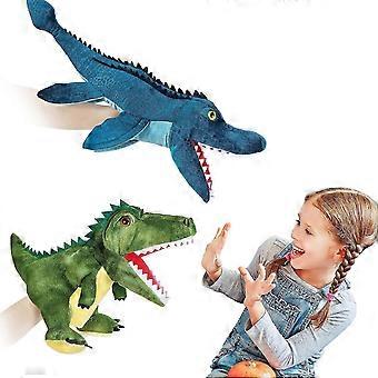 2 stuks dinosaurussen Hand poppen, knuffeldieren dinosaurus pluche speelgoed voor kinderen marionetten speelgoed geweldig cadeau voor jongens meisjes kinderen leeftijd 4 5 6 7 8