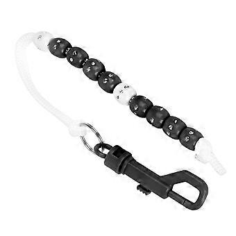 Contador de pontos de corrente de contas de golfe em nylon com pedra brilhante artificial, suprimentos para golfe, preto, rosa, preto