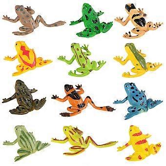 12 stuks Bulk Kids Gifts Mini Kikker Figuren Dierlijke Speelgoed Beeldjes Mini Kikker Speelgoed Plastic Dierlijke Beeldjes Pad