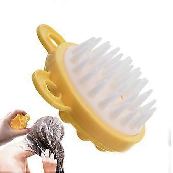 Masajeador de cuero cabelludo de silicona con cerdas suaves para exfoliar el cabello en la ducha y realizar una limpieza profunda.