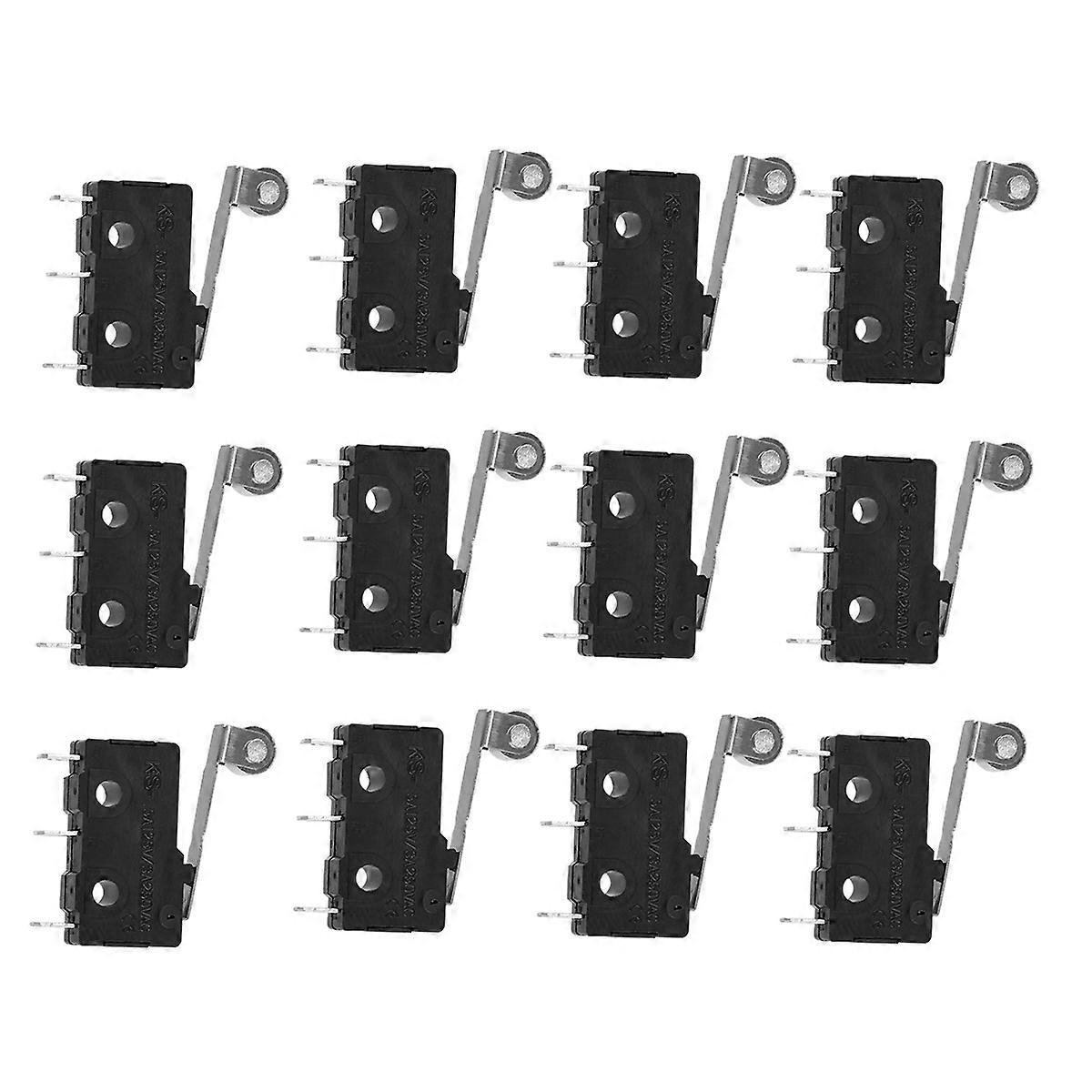 Mini Waterproof Micro Limit Switch Roller Snap Action Switch 12Pcs for Switching