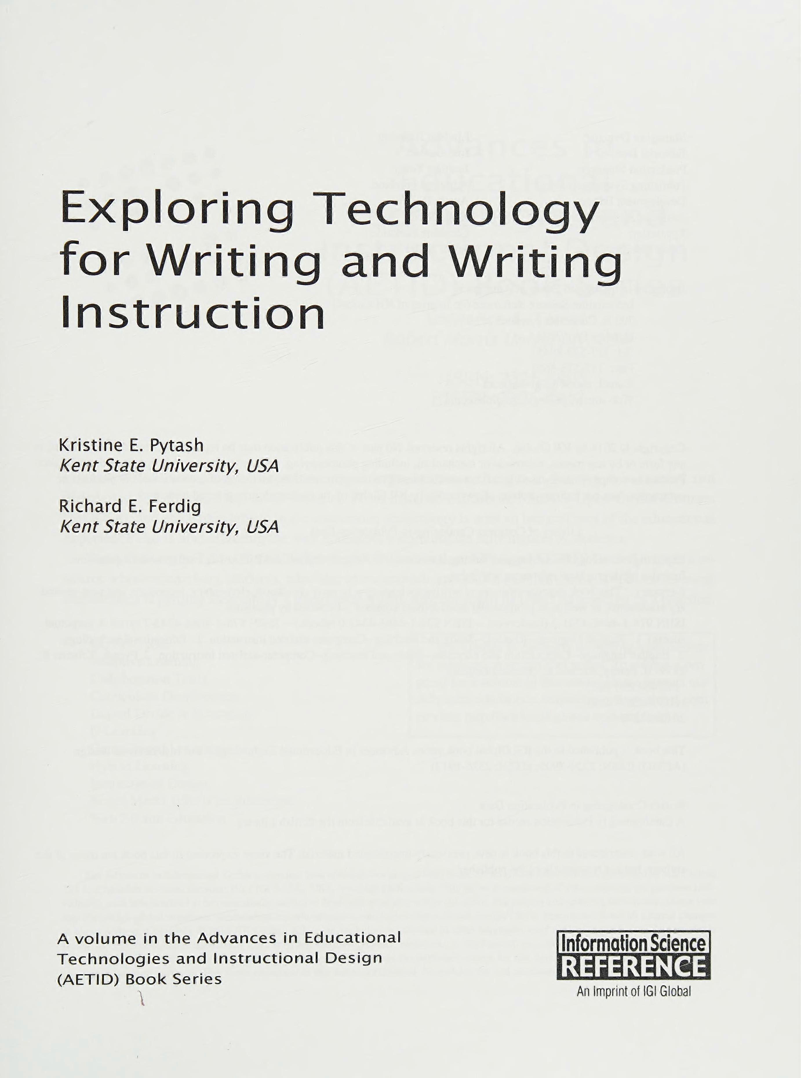 Exploring technology for writing and writing instruction