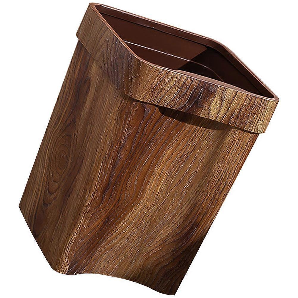 Plastic Garbage Container Waste Bin for Household Use 2Pcs Coffee