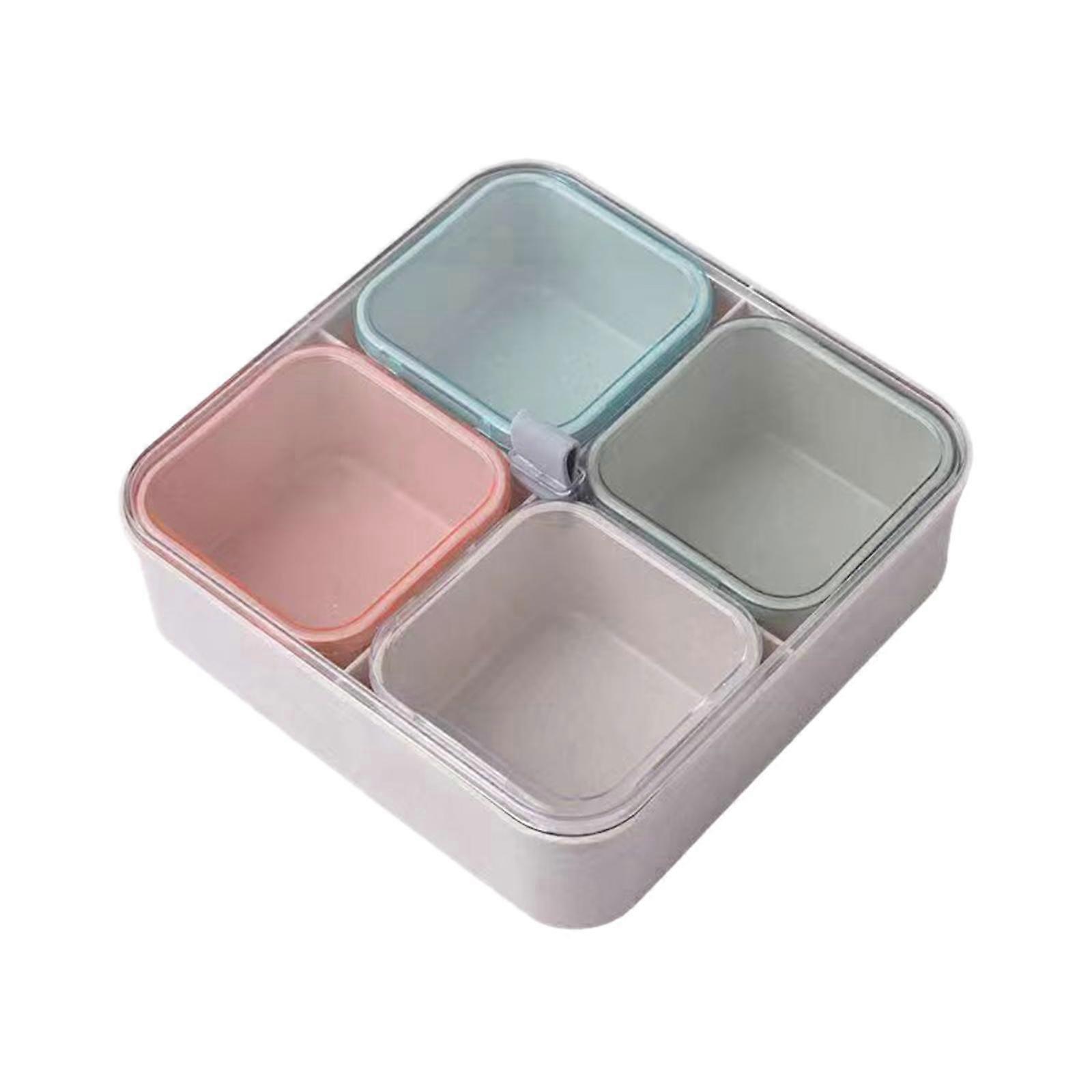 Divided Serving Tray Food Storage Containers, 4 Compartment Multifunctional