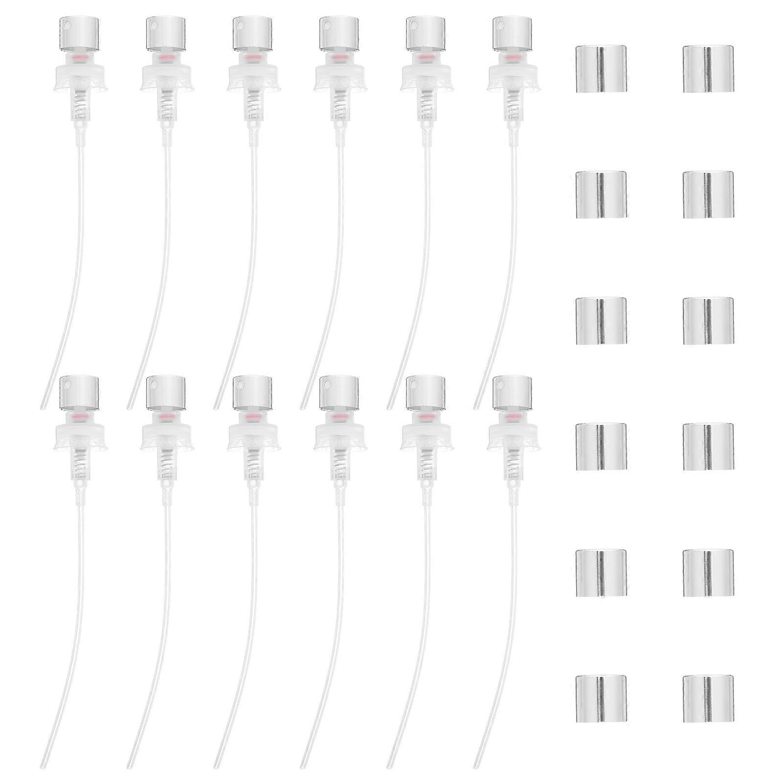 Silver Perfume Bottle Pump Sprayer for 15Pcs Spray Nozzle Head Replacement