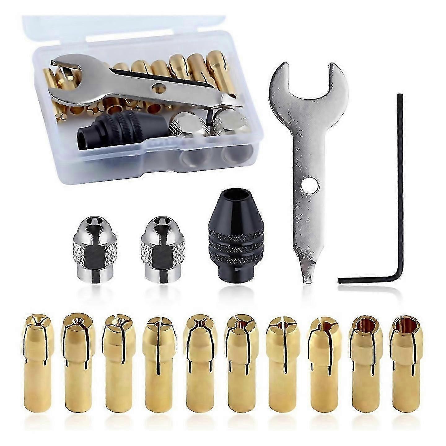 Brass Collet Kit 15pc Keyless Chuck