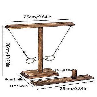 Solid Wood Hook Loop Toss Game