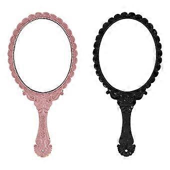 Makeup Mirror for Makeup 2Pcs Vintage Handheld Portable Beauty Mirror