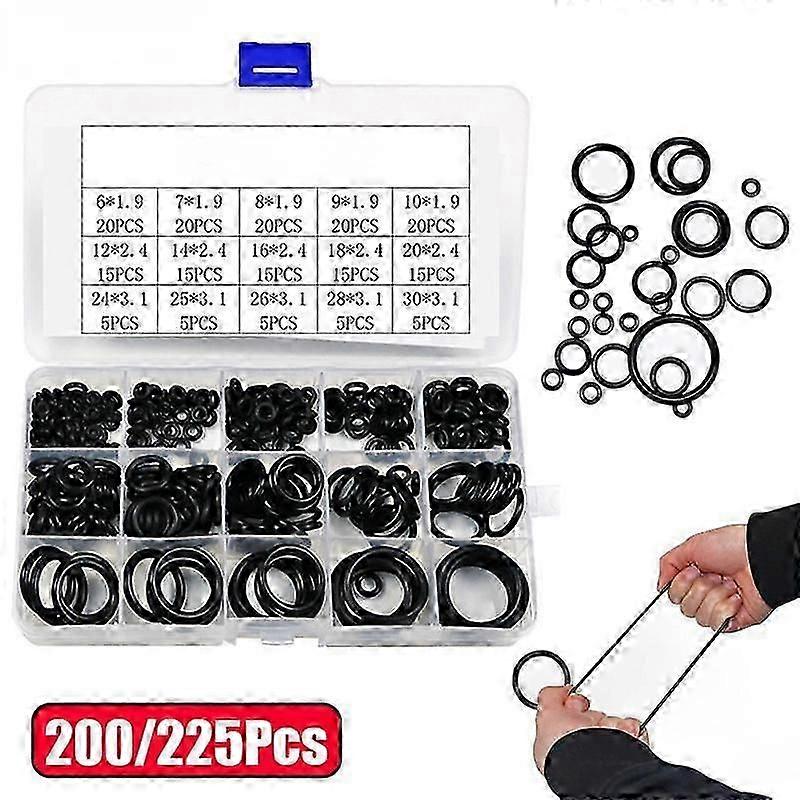 200Pcs O-ring Rubber Gaskets Seal Ring Set