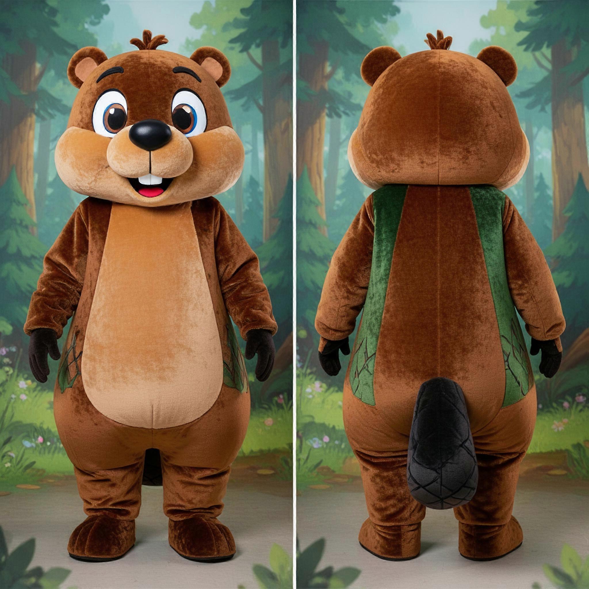 MASTICOT Brown Rounded Beaver Mascot