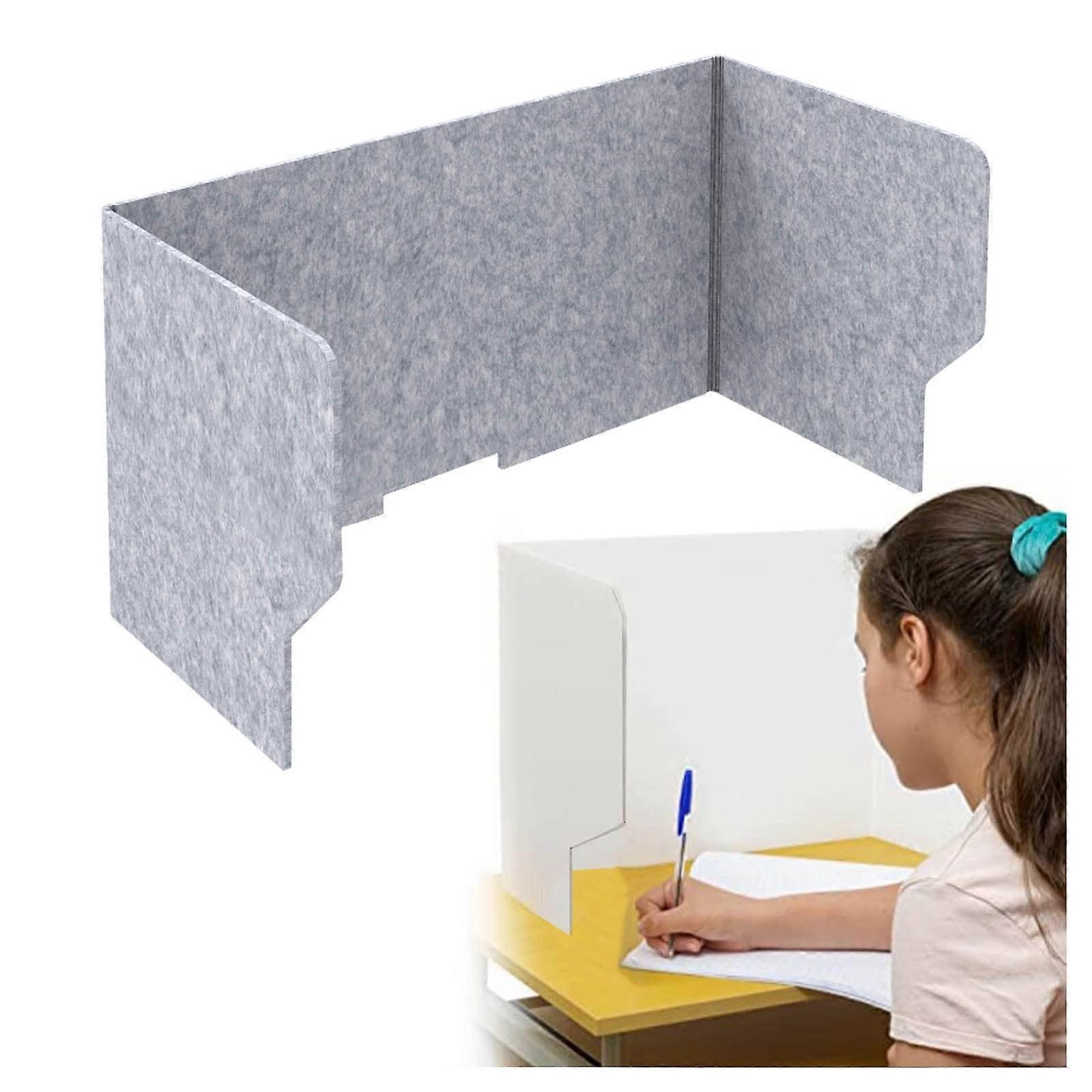 Desk Privacy Panel with Noise Reduction, Folding ThreeSided Divider Screen for Study and Office