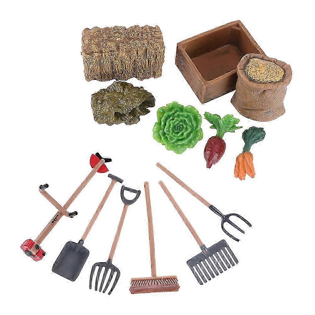 Farm Tool Model for Decoration 13Pcs Simulation Farm Play Set Accessories