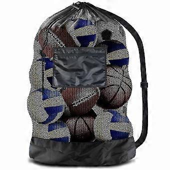 Holds 8-15 Balls Extra Large Ball Net, Multi-Purpose Sports Mesh Bag With Secure Drawstring Closure