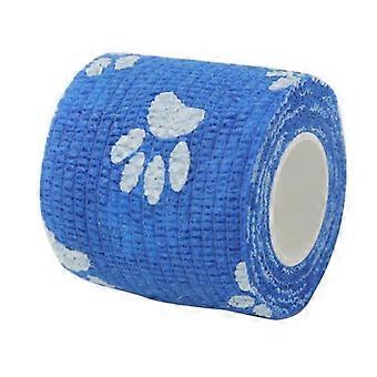 3X Cat Dog Pet Cohesive Bandage Gauze Tape Care Wrap Claws Print - Blue