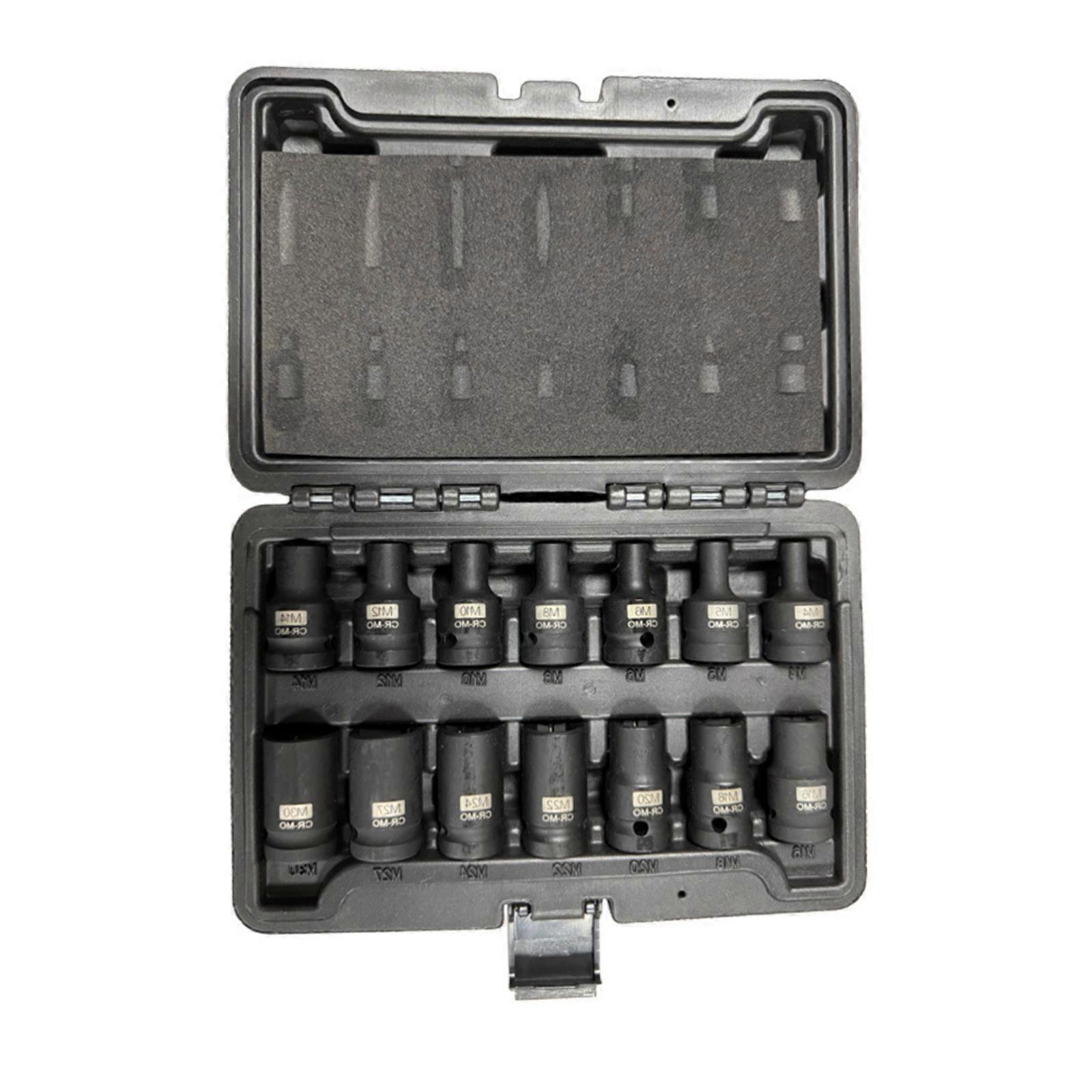 14 Pieces Tap Socket with Carrying Case Sturdy Threading Tool Exact Sizing