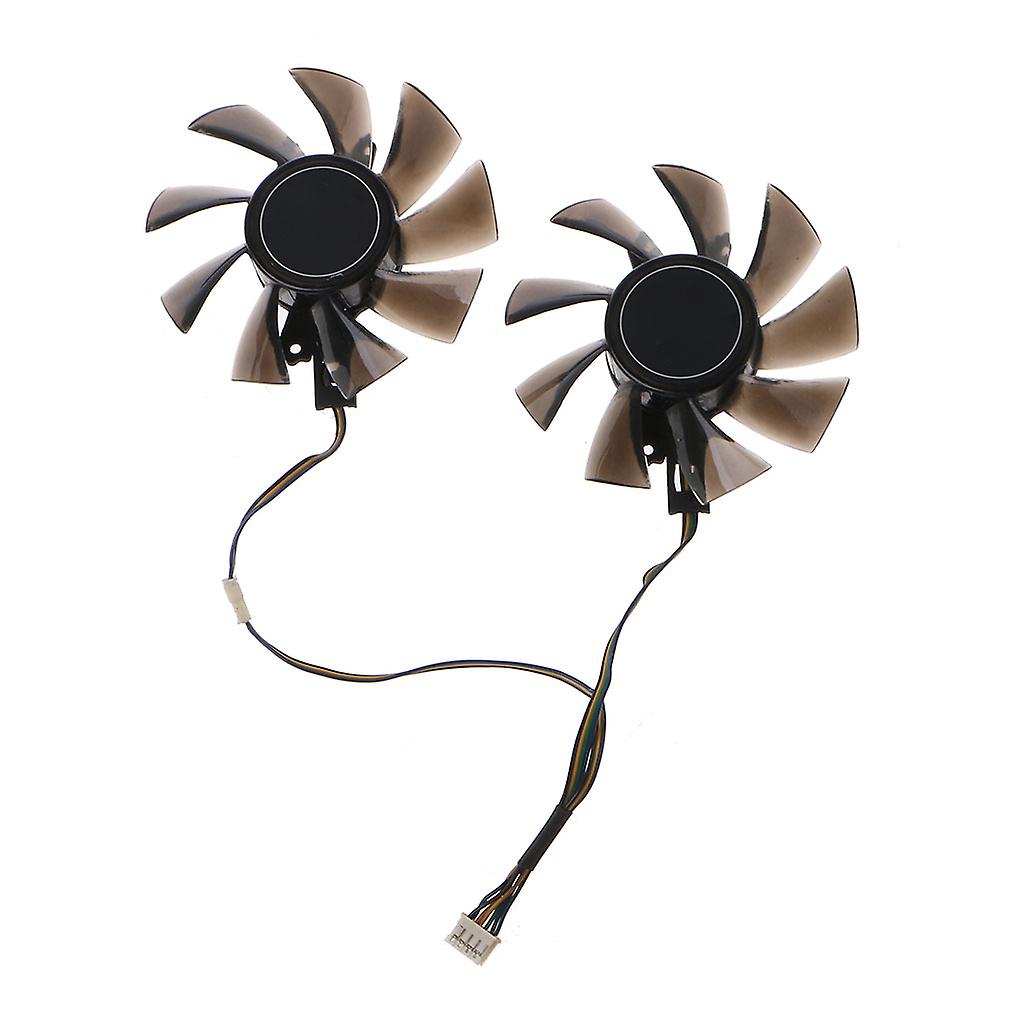 2pcs 75mm כרטיס גרפי קירור מאוורר VGA T128010SU 4Pin 12V 0.35A מאוורר קריר יותר