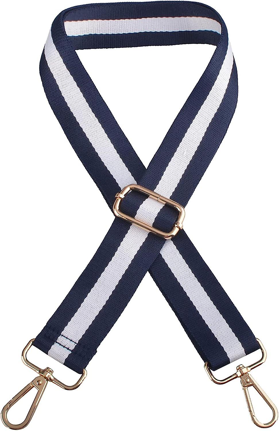 Replacement Shoulder Strap with Hook Adjustable Saddlebag Strap for Shoulder Bag (38mm, C - Gray & Blue)