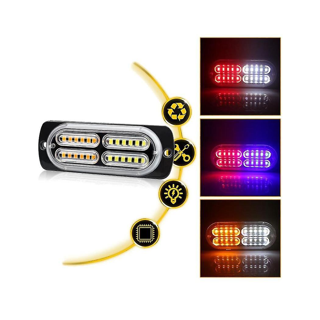 1 Tow 8 In Warnleuchten Stroboskop Seitenlichter Kühlergrill Lichter Weiß
