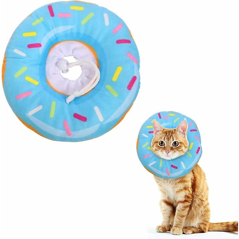 Cat recovery collar (S, blue donut)