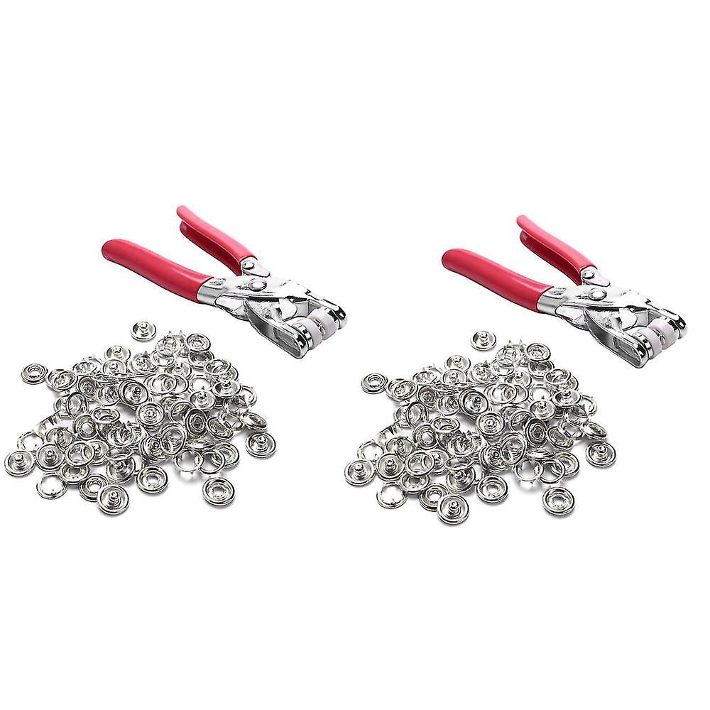 Pliers With 20 Sets Snap White Copper Snap Buttons Installation Tool