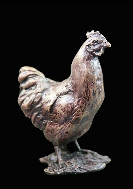 Chicken Bronze Miniature Sculptures & Statues
