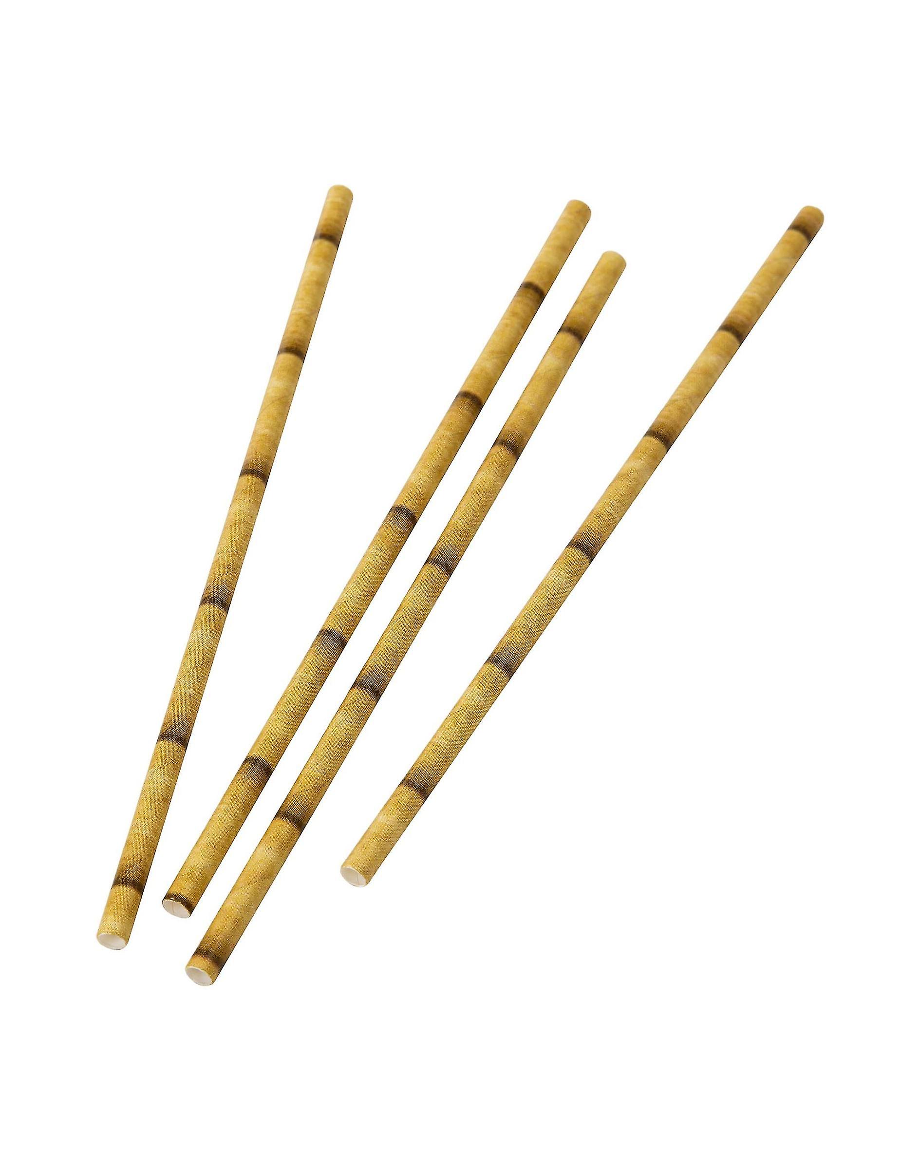 30 Pailles en papier bambu 16 cm