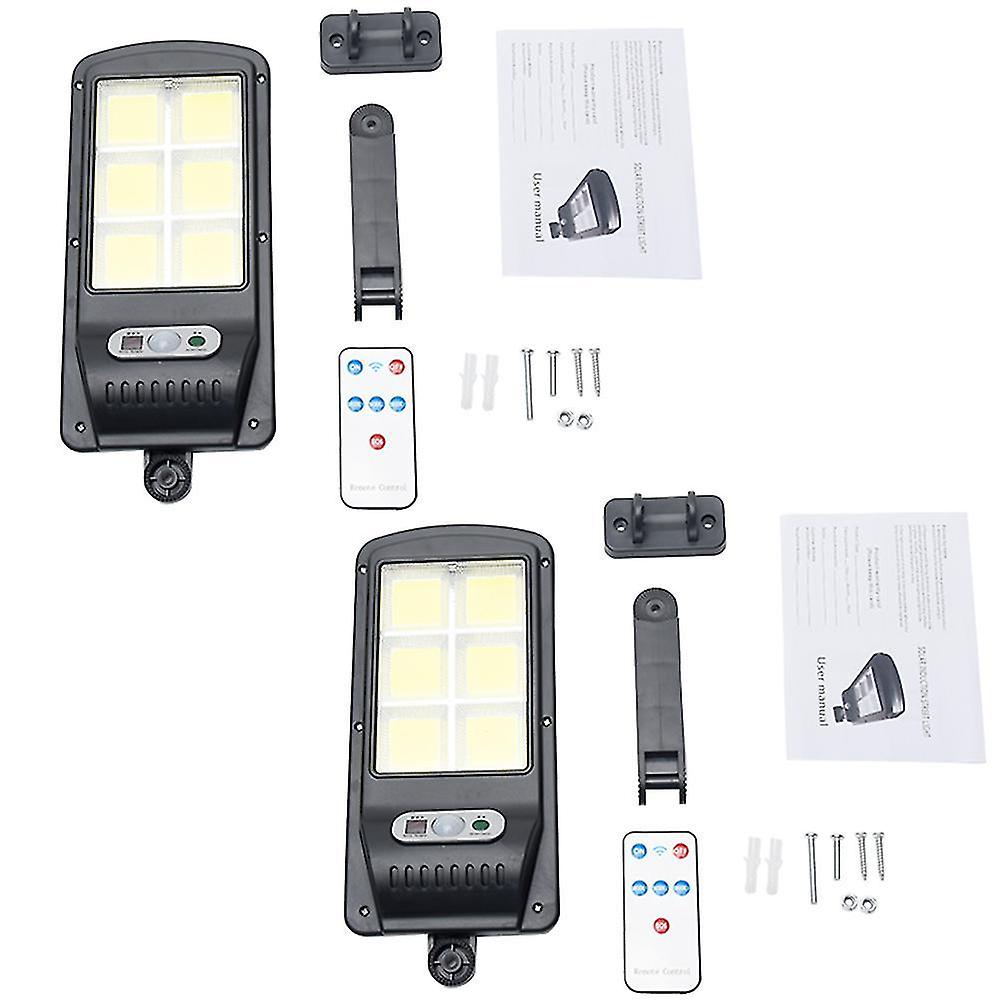 2pcs Cob Flood Lamp 120 Leds Outdoor Waterproof Motion Sensor Solar