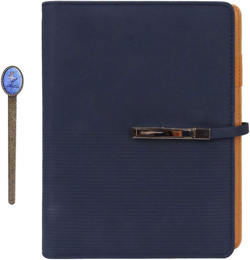Pu Loose-leaf A5 Writing Journal Notebook Daries Business Conference Memo Book Note Pad With Pen Name Card Slot, Exquisite Bookmark
