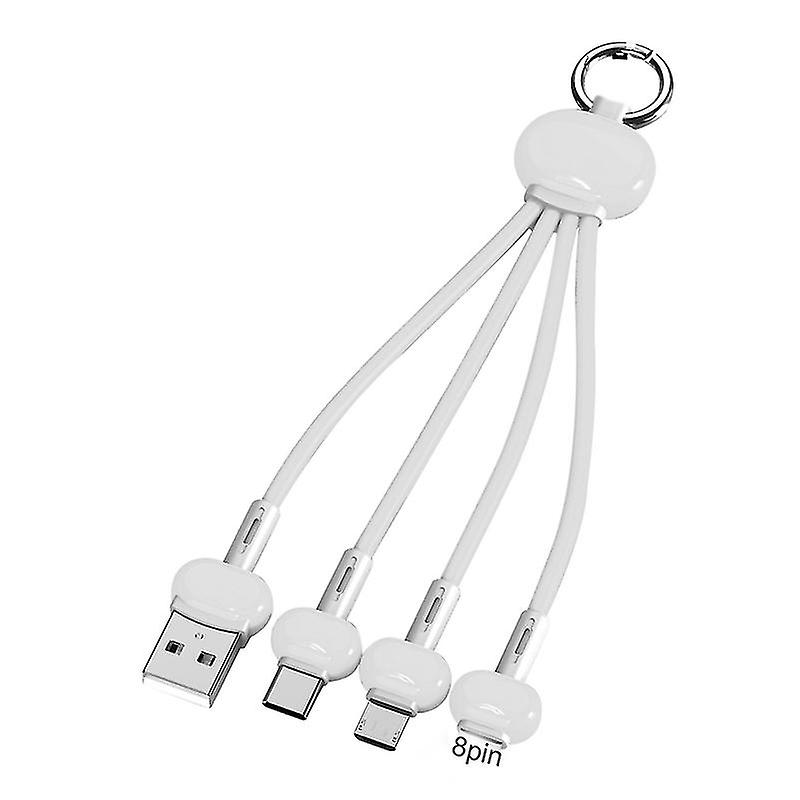 Data Cable 3-in-1 Fast Charging 3.4a 8pin Type-c Micro Usb Key Chain Charger Cord For Android Q
