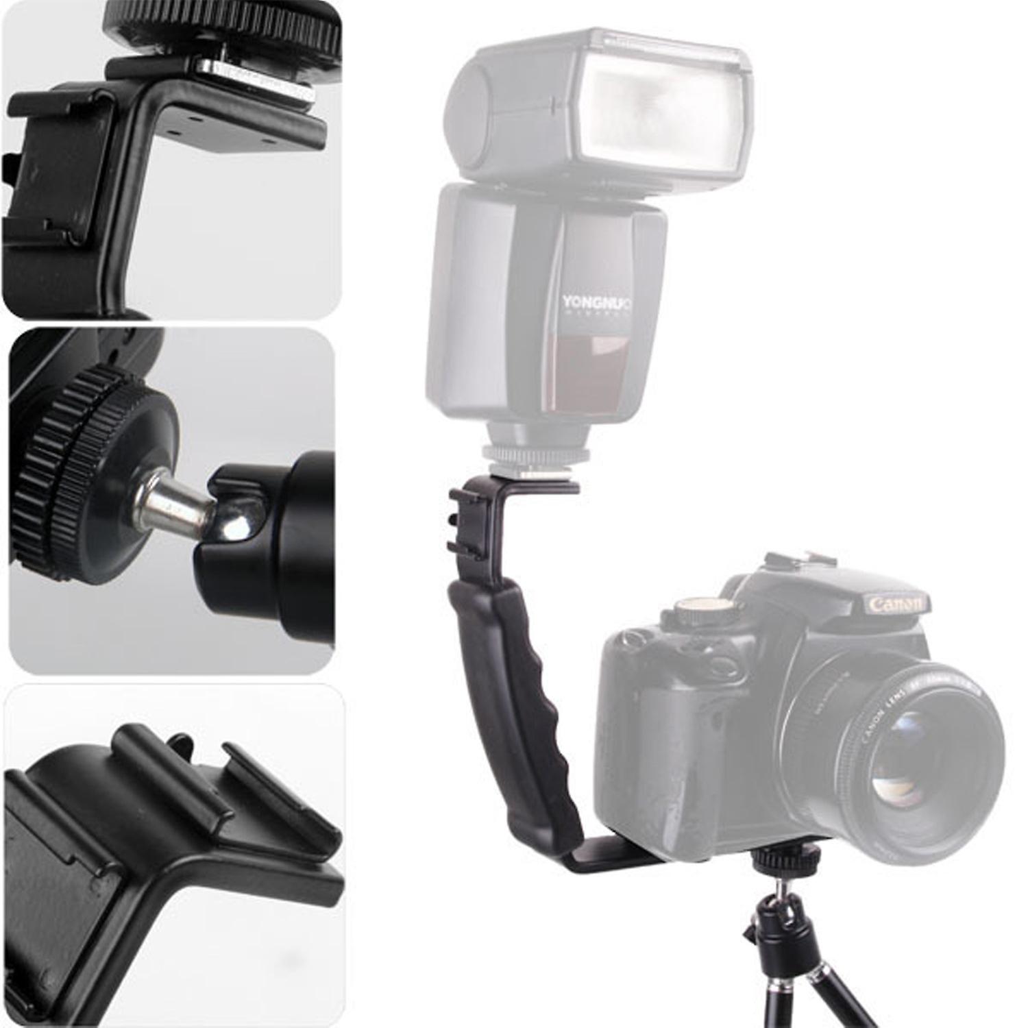 Flash Camera Grip Holder Universal Camera Holder L-Bracket Adjustable Angle Eliminates Red Eye Photo Accessory Robust with 2 Sides