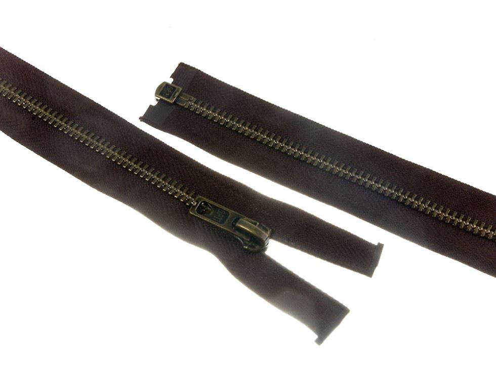 Opti Antique Metal 开口拉链 棕色 - 每个 70 厘米