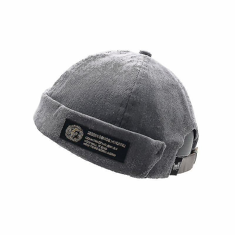 Hats A16 Fall And Winter Corduroy Short Retro Beanie For Men And Women Size:one Size Gray