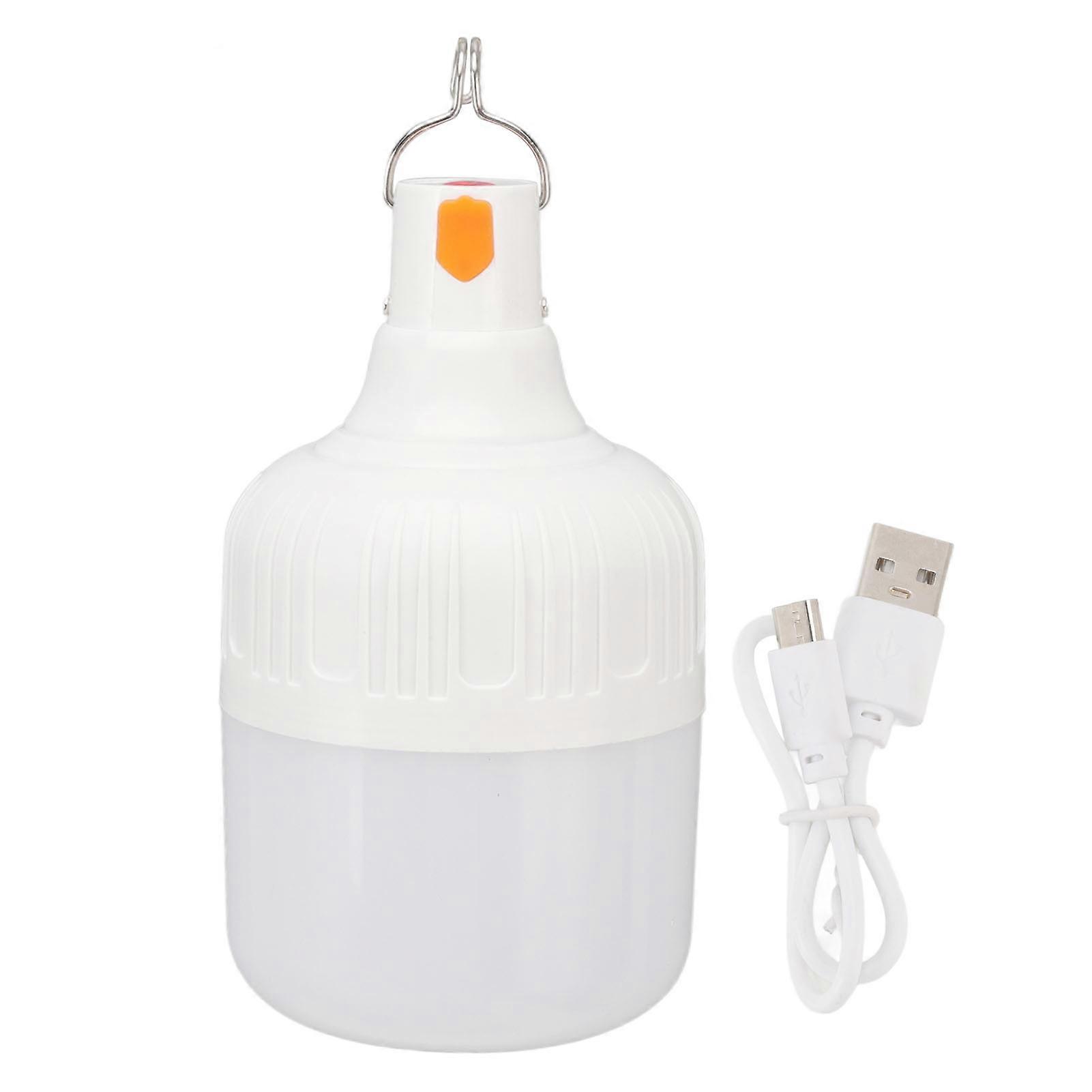 USB-Rechargeable LED Light Bulb with Hook for Camping, Stalls, and Emergencies