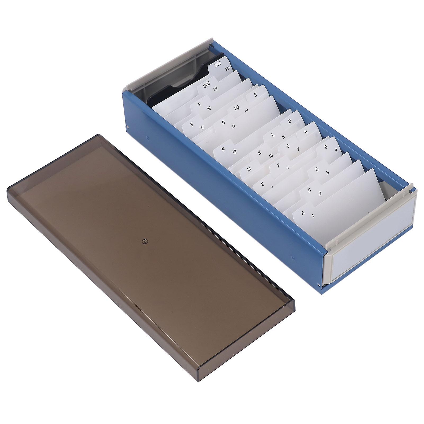 Index Card Holder Hold 800 Business Cards A To Z Card File Holder Organizer with High Transparent Cover for Business Card