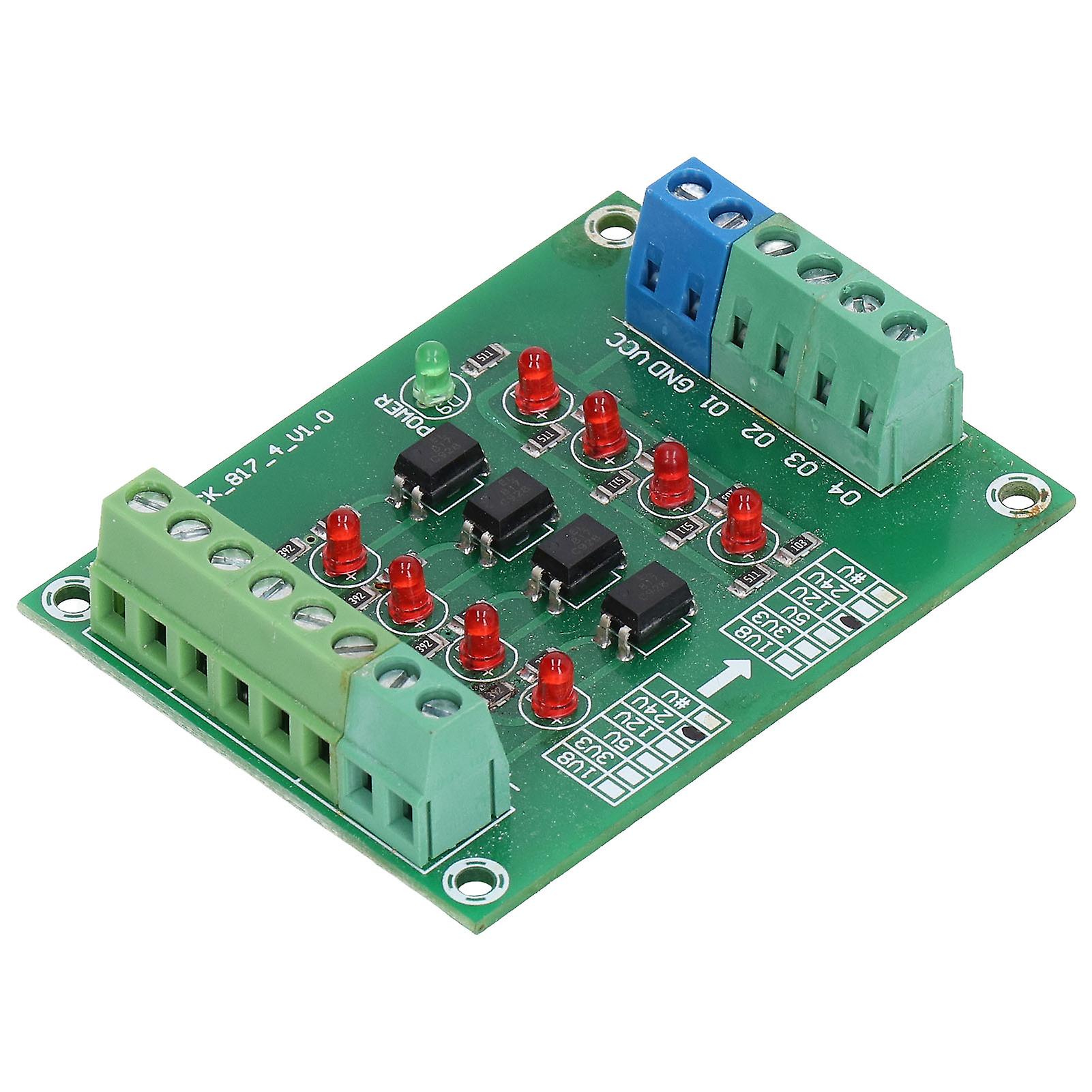 Optocoupler Isolation Board 24V to 5V PLC Level Voltage Converter Module 4 Channel