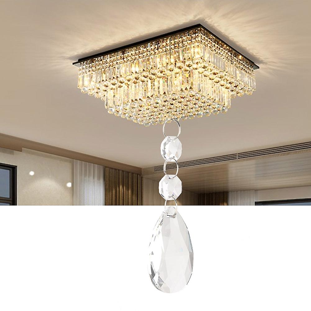 Transparent Crystal Glass Hanging String Pendant #2, 8.5x3.5cm, Clear