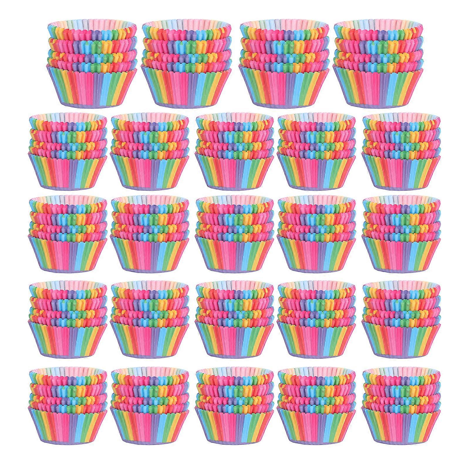 Λιπαρές μίνι επενδύσεις cupcake, φωτεινό χρώμα 120Pcs σετ εξασφαλίζει μη τοξικές περιπέτειες ψησίματος, ανθεκτικό στη θερμότητα ποιοτικό υλικό χαρτιού ιδανικό για