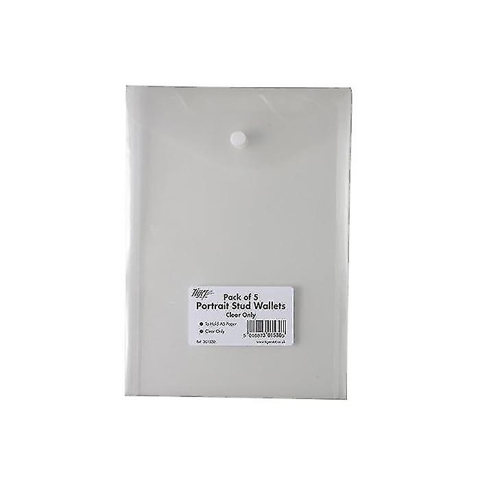Ryman Portrait Plastic A5 Document Wallet (Pack of 5)