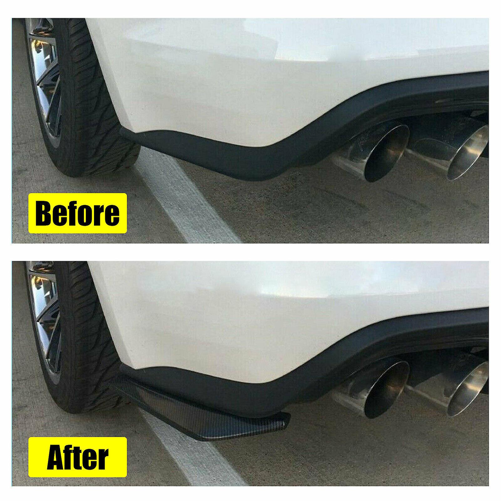 2x Car Auto Carbon Fiber Rear Bumper Lip Diffuser Splitter Canard Protector Top