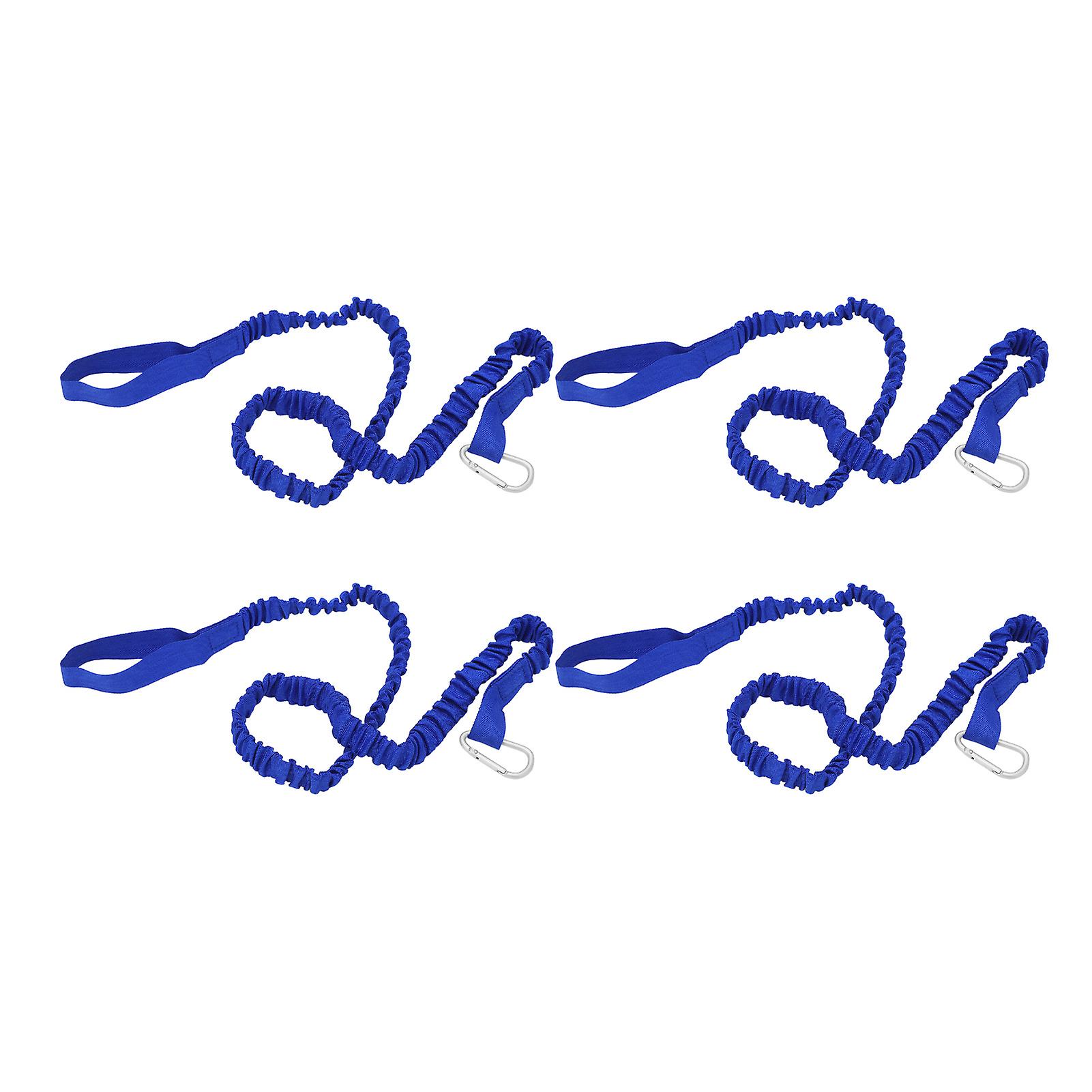 4PCS Kayak Rod Lanyard Elastic Anti Lost Nylon Canoe Paddle Leash Safety Rope for Surfing Rafting Royalblue
