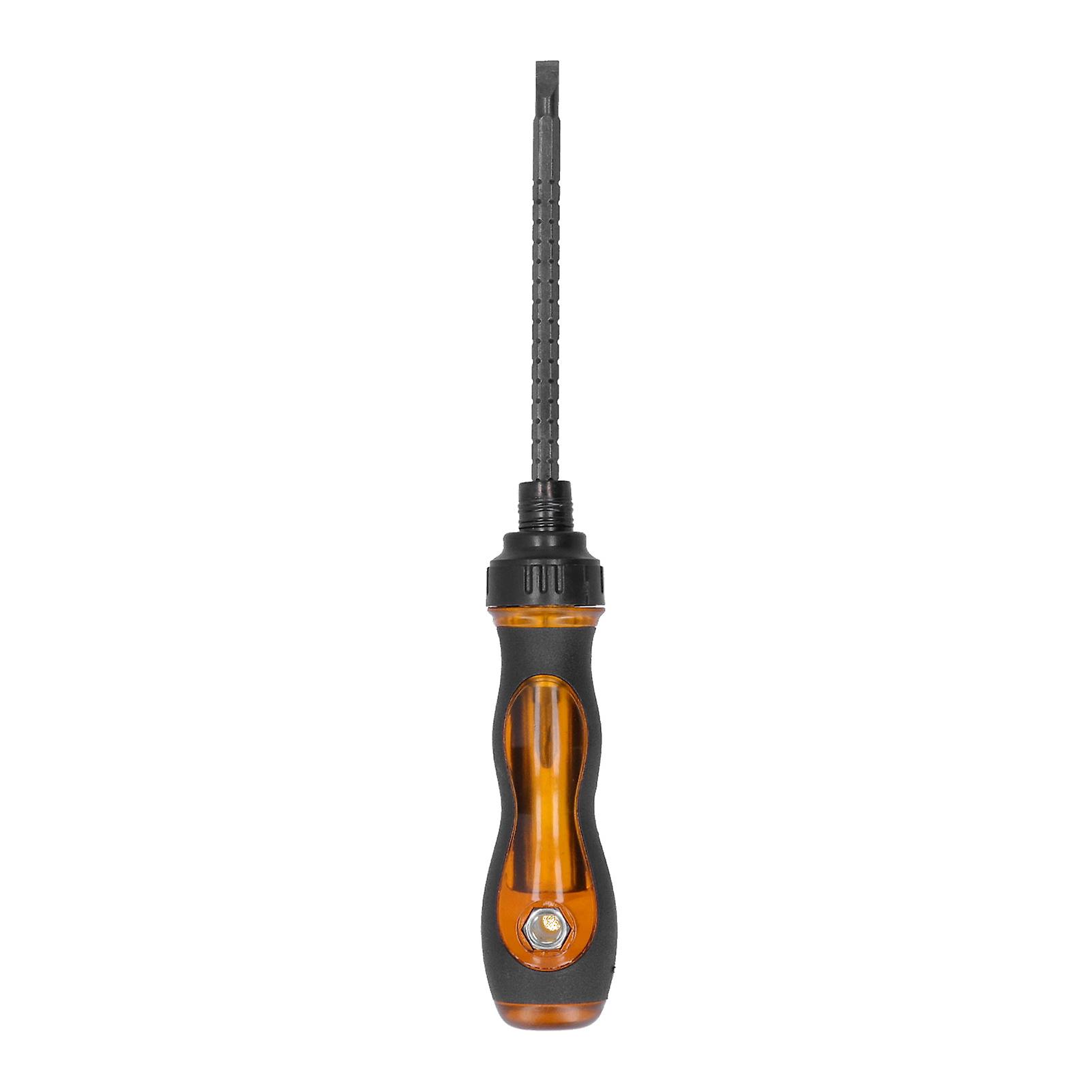 Screwdriver ratchet, double-ended retractable