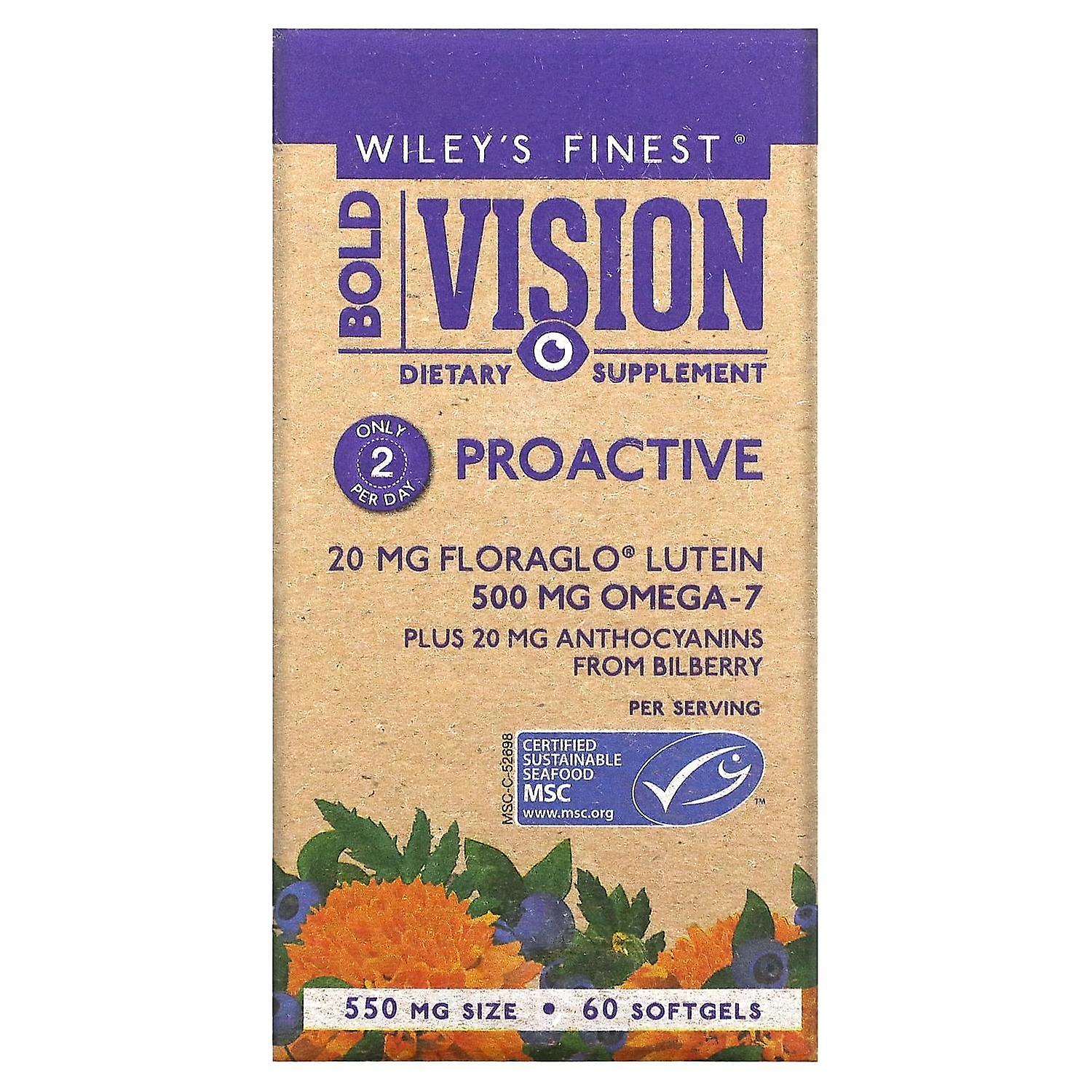 Wiley's Finest, Bold Vision, Proactive, 60 Softgels